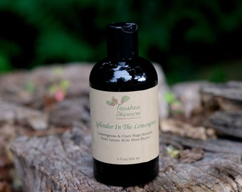 Lemongrass And Clary Sage Handmade Body Lotion With Shea, Mango, & Cocoa Butter Splendor In The Lemongrass