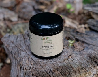 Manteca corporal batida artesanal sin perfume con manteca de karité, sin perfume, ideal para pieles sensibles y bebés, suave y delicada, en frasco grande.