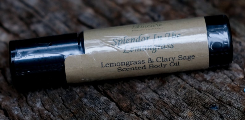 Lemongrass And Sage Scented Roll-on Fragrance, Body Oil, Cologne, Perfume, Essential Oil Roller, Aromatherapy, Splendor In The Lemongrass image 1