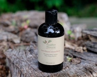 Strawberry Body Lotion Handmade With Shea, Mango, & Cocoa Butter Sun-Kissed Strawberry