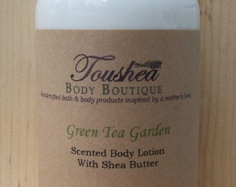 Green Tea Scented Handmade Body Lotion With Shea, Mango, & Cocoa Butter Green Tea Garden
