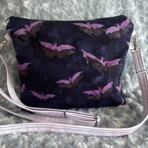 Halloween Themed Artistic Bats crossbody purse/ Halloween Hipster