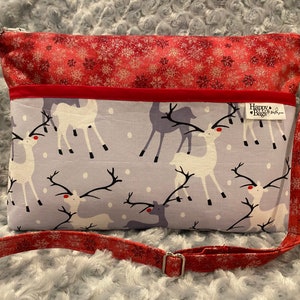 Christmas Reindeer Crossbody Bag/Crossbody Purse/Handbag/Christmas Reindeer Shoulder Bag