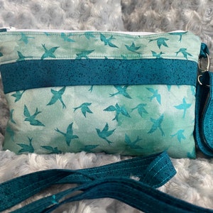 Bolso bandolera de pájaro verde azulado