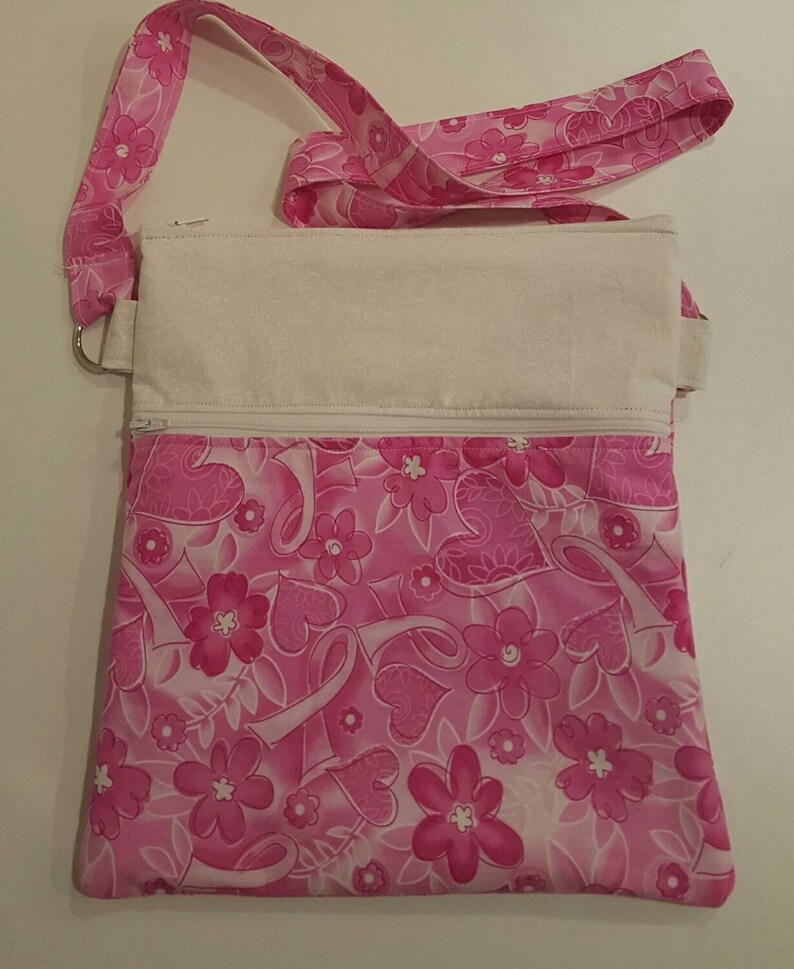 Handmade Pink Ribbon Crossbody Bag