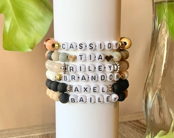 Personalized Beaded Name Bracelet | Custom Word Bracelet | Initial Bracelets