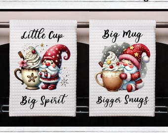 Lustige Weihnachts Wichtel Geschirrtücher Designs: Heißer Kakao PNG (Digital Download)