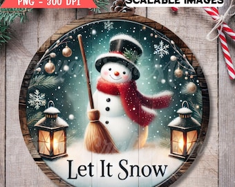 Snowman Door Hanger Sublimation Design: Rustic Winter Porch Decor (PNG Digital Download)