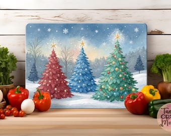 Christmas Tree Cutting Board Sublimation Design: Winter Holiday JPG (15.5x11.25 inches Digital Download)