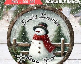 Vintage Snowman Welcome Sign: Christmas Door Hanger PNG (Digital Download)