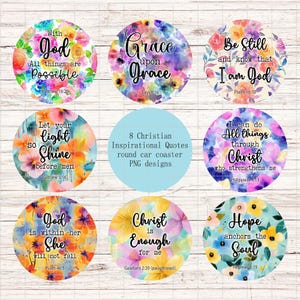 Christian Car Coaster Designs: Bible Verse PNG (Digital Download)
