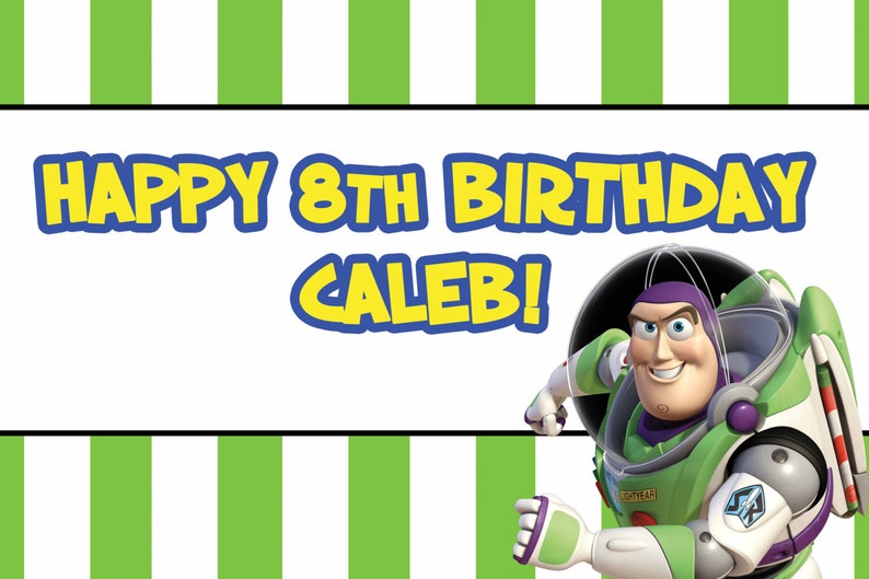 Personalized Toy Story Party Banner Buzz Lightyear Indoor Etsy