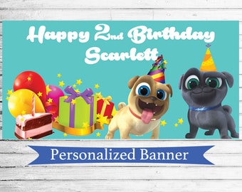18"x30" Puppy Dog Pals Personalized Party Banner | Personalized Banner | Indoor Outdoor Banner| Birthday Banner | Puppy Dog Pals Party Decor
