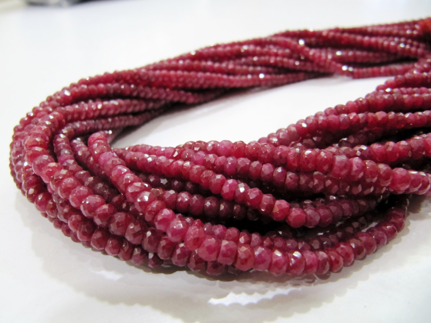 Excellent Quality Ruby Beads 3.5 to 5mm/ 16 inch Strand/ Etsy