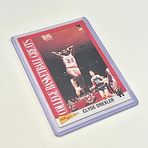 1992 Clyde Drexler Kellogg's Raisin Bran 92 College Basketball Greats Houston Blazers NBA Basketball Player Trading Card