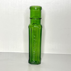 J.P.S. & Co. Green Pickle Bottle Embossed Vintage Antique Glass