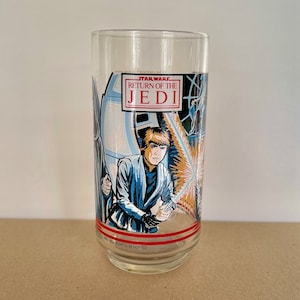 1983 Vintage Luke Skywalker Star Wars Return of the Jedi Burger King Coca Cola Drinking Glass