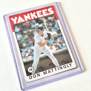 1986 Don Mattingly Topps J Wax Bottom New York Yankees MLB Baseball Trading Card