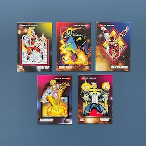 1992 Spider-Man Marvel Superhelden Superschurken Comic Karten Punisher Omega Red Ghost Rider Waffe Omega Kanonenkugel