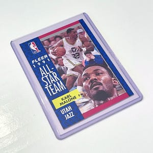 1991 Karl Malone Fleer 219 All-Star Team Utah Jazz NBA Koszykarz Karta kolekcjonerska