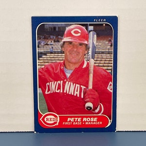 1986 Pete Rose Fleer 191 Reds MLB Baseball Trading Card
