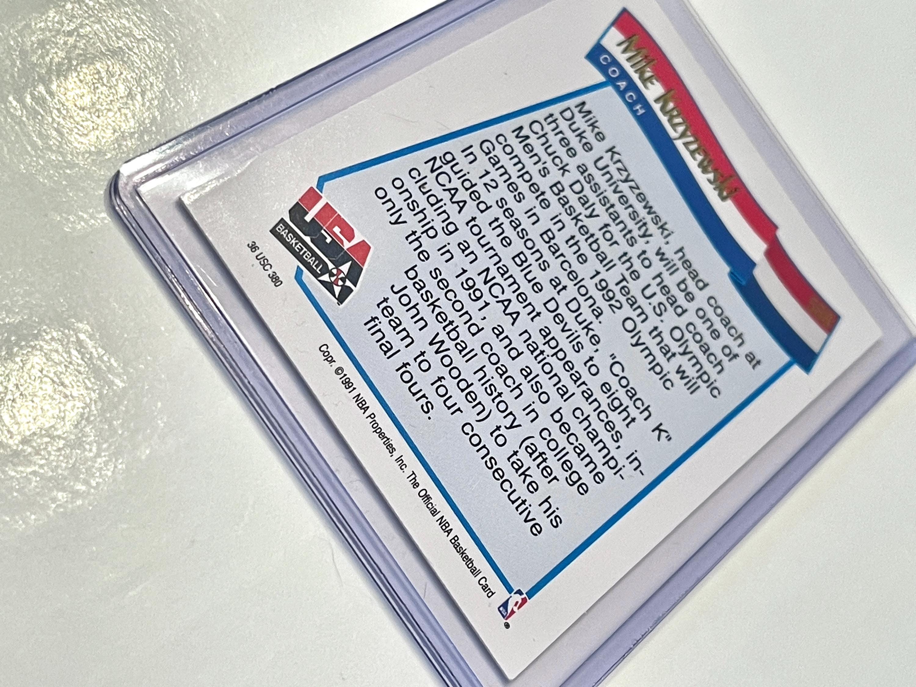 1991 Coach Mike Krzyzewski NBA Hoops 588 USA Basketball Dream Team