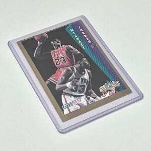 Cartão colecionável de jogador de basquete da NBA Michael Jordan Fleer Slam Dunk High Flyer Chicago Bulls de 1993