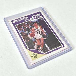 1989 ジョン ストックトン フリーア 156 アシスト リーダー ユタ ジャズ NBA バスケットボール選手 トレーディング カード