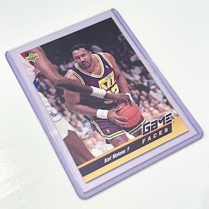 1993 Karl Malone Oberdeck 489 Game Faces Utah Jazz NBA Basketball Player Trading Card