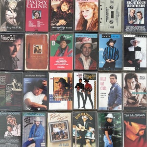 90’s Country Music Cassette Tapes Garth Wynonna Kenny Rogers Billy Ray Dolly Patsy George Strait Vince Gill Tim McGraw