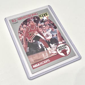 1990 BJ Armstrong NBA Hoops 60 Rookie Chicago Bulls NBA Basketball Player Cartão de troca