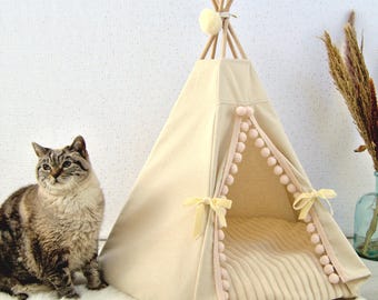 Cat teepee - Cute cat bed - Size M - Dog teepee - Cat cocoon - Cat house indoor - Dog house