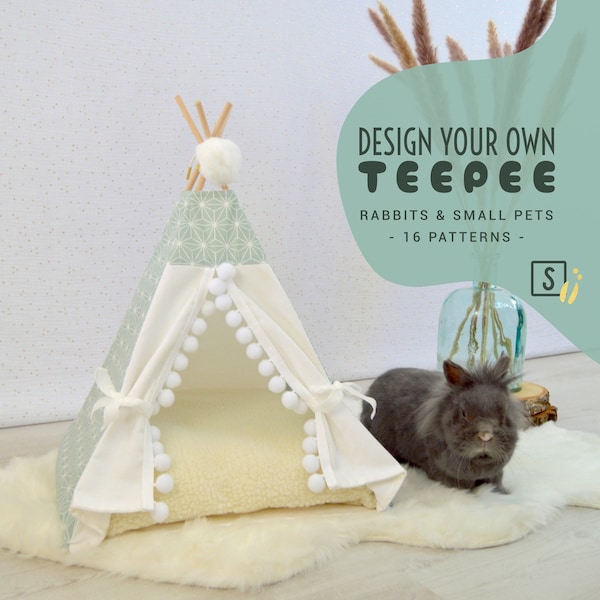 Tipi pour lapin personnalisé ou tente pour cochon d'inde personnalisée - Personnalisation lit pour lapin - Tente pour lapin customisée