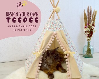 Galatée Letto A Grotta Per Gatti, Comodo Teepee Per Animali Domestici, Casa Per Gatti E Letto Per Gattini Per Le Vacanze Di Animali Domestici, Tenda Accogliente E Calda Per Cani E Gatti(L