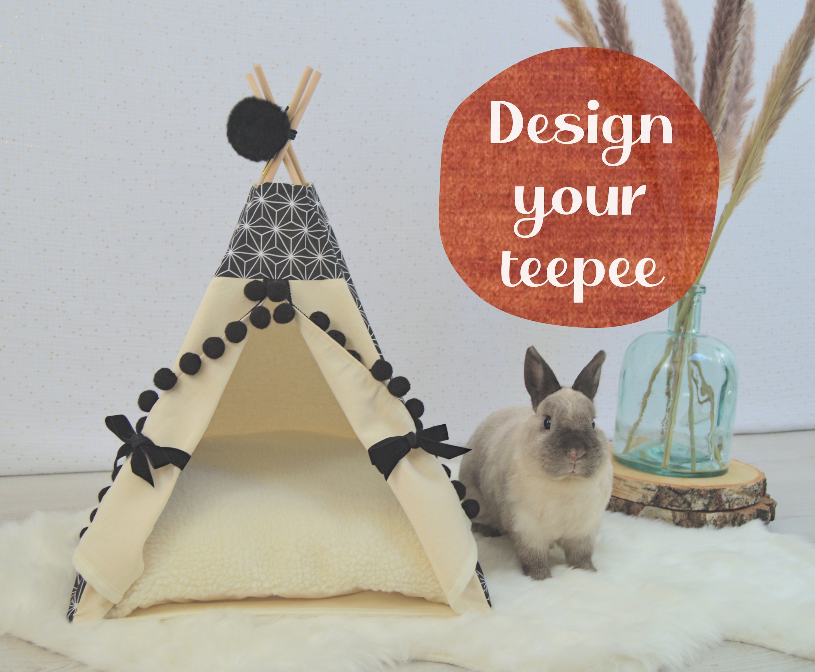 Curated visual reference: Visual Reference: Personalized Rabbit Teepee Or Custom Guinea Pig Tent Design