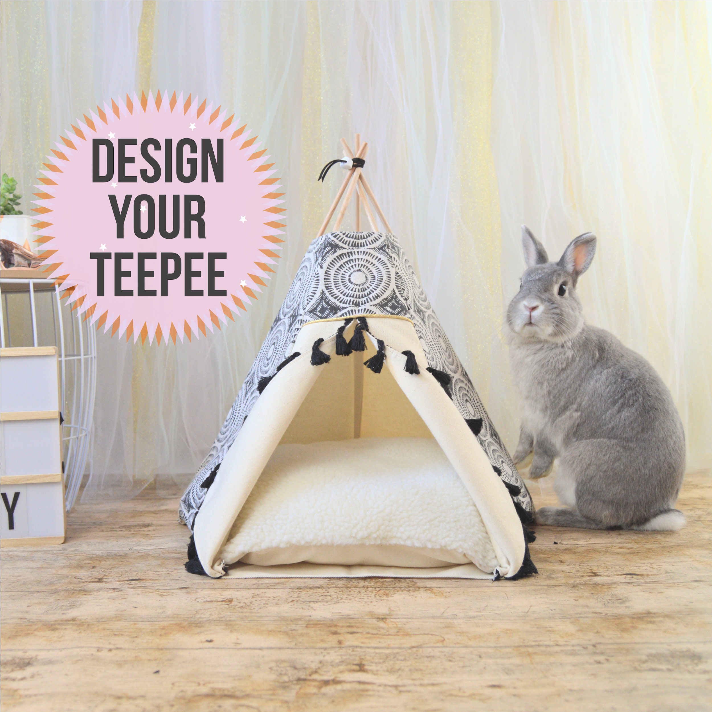 Pet bed rabbit teepee rabbit toys rabbit house hedgehog Etsy
