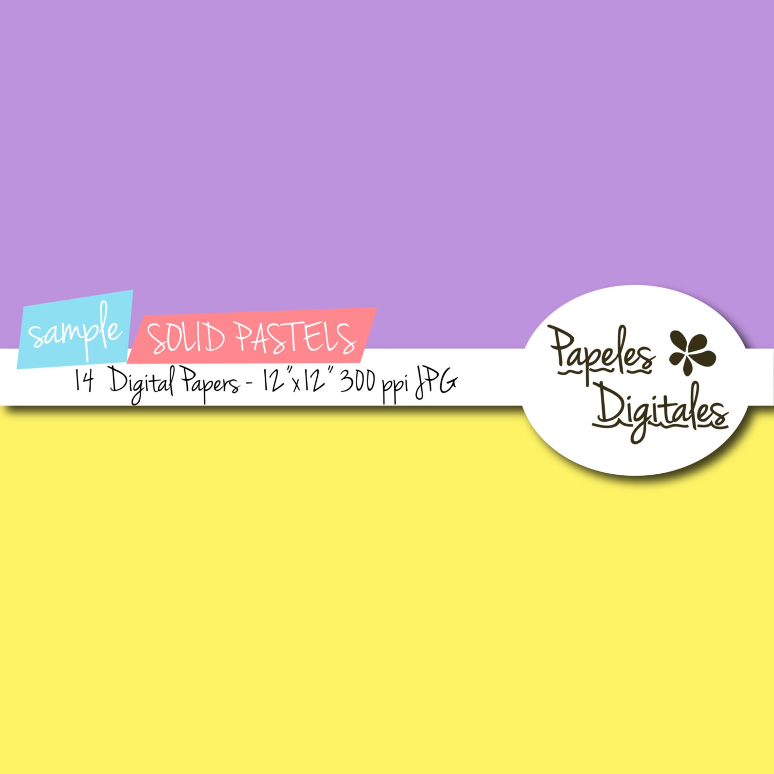 Pastel Solid Digital Paper Pack - Digital Papers / Printable ...
