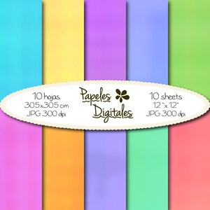Watercolor Digital Paper Pack - Digital Papers / Printable Backgrounds - 10 Colors / Sheets - Instant Download 12&quot;x12&quot; JPG 300 dpi