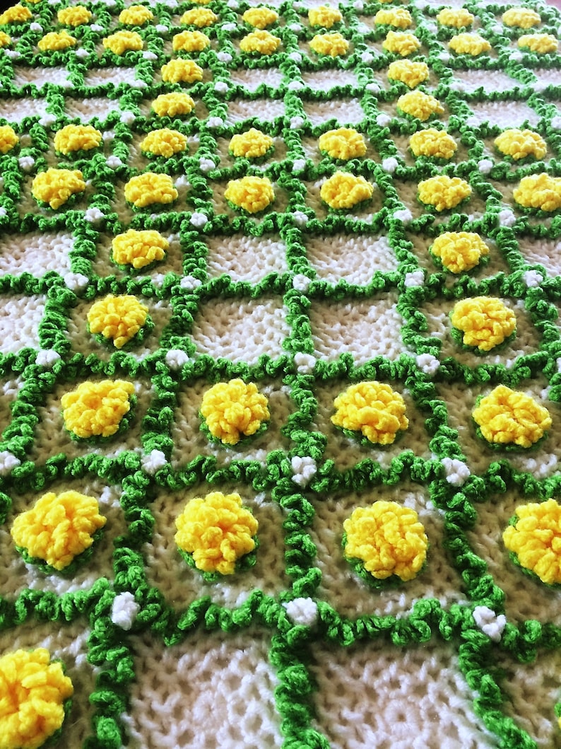 Dandelion FLOWER AFGHAN CROCHET Pattern / 3D Flower Crochet Etsy