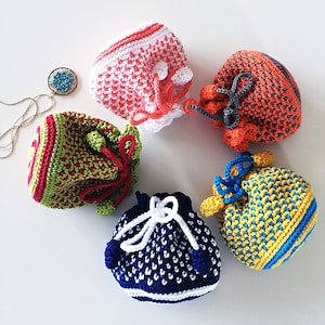 Stylish Crochet Bag Pattern for Craft Fairs, Gifts, and Kids - Small Drawstring Bag pattern, Gift bag crochet pattern