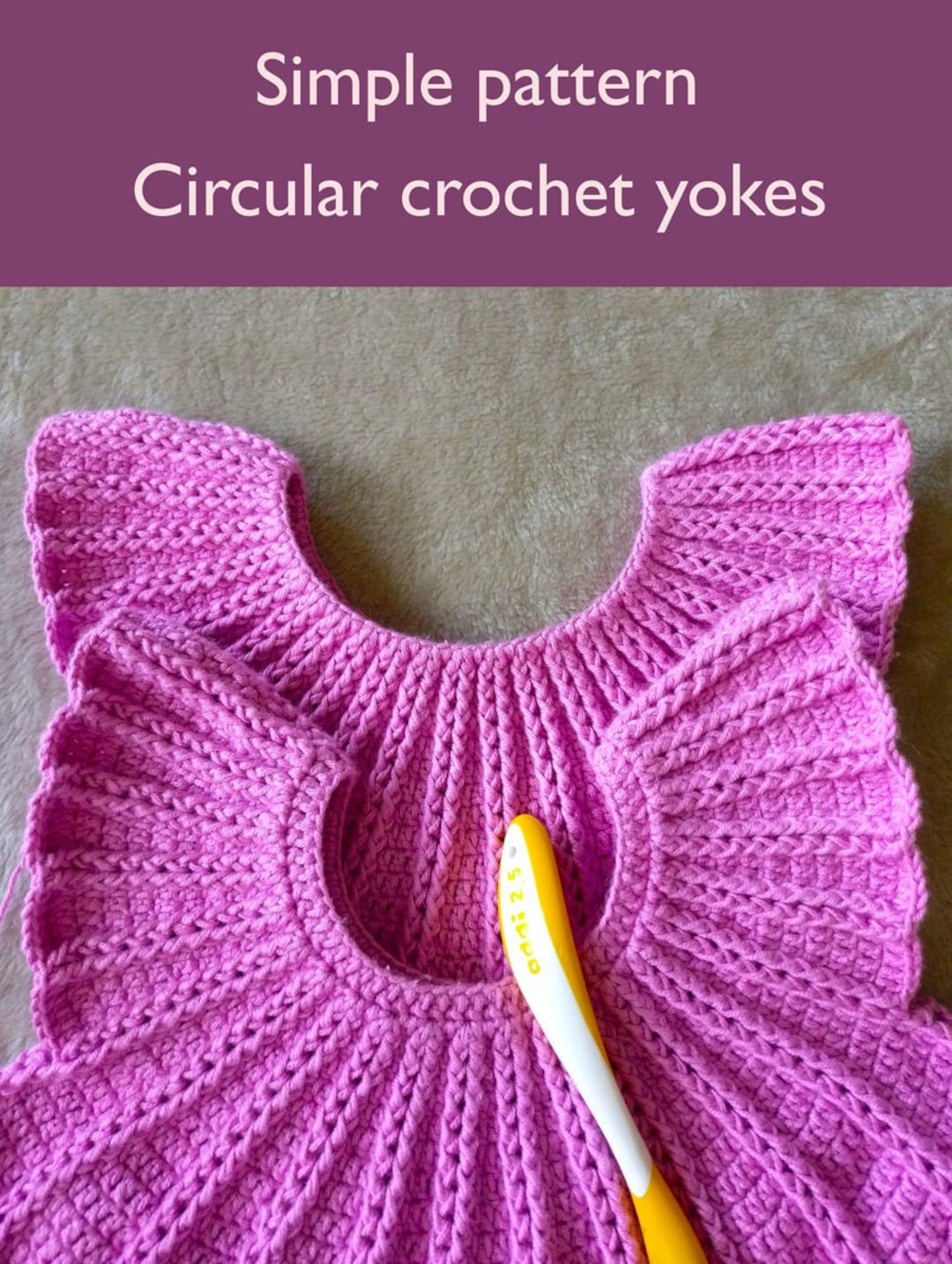 Crochet TUTORIAL / PATTERN Top Down Circular Yokes Crochet Circular Yoke  Beginner Friendly Crochet Pattern ALL Sizes 