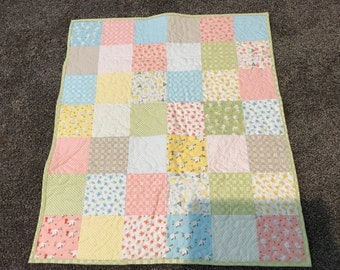 Flannel Baby Quilt Yellow