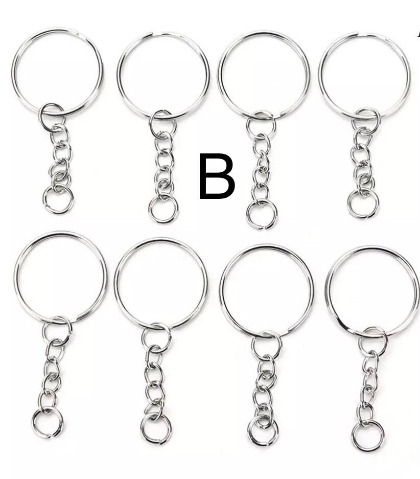 Download 20 pack. Key ring with chain and jump ring, keyring, keychain, 3 styles