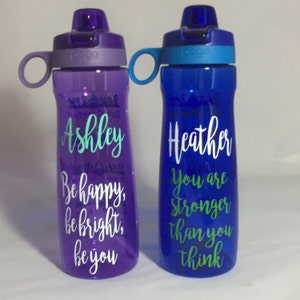 32 oz water bottle. Add your own saying /Personalized Water Bottles with water tracker. Track your water intake image 4