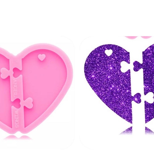 Double Heart Keychain Mold Silicone Heart Mold for Keychain Etsy