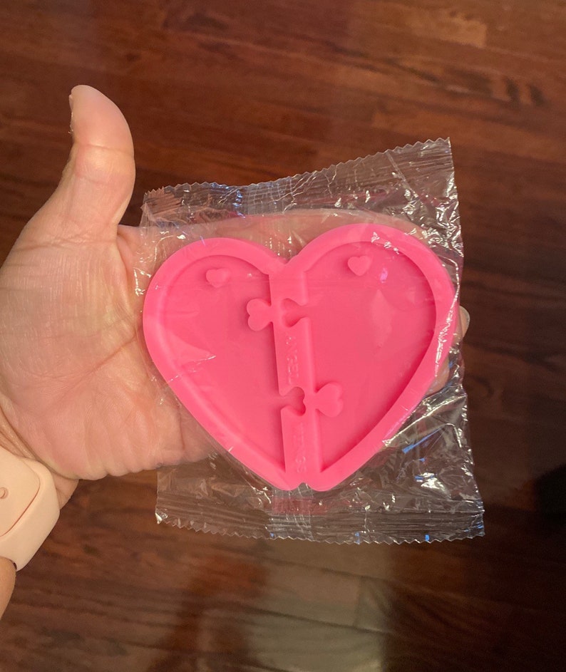Double Heart Keychain Mold Silicone Heart Mold for Keychain Etsy