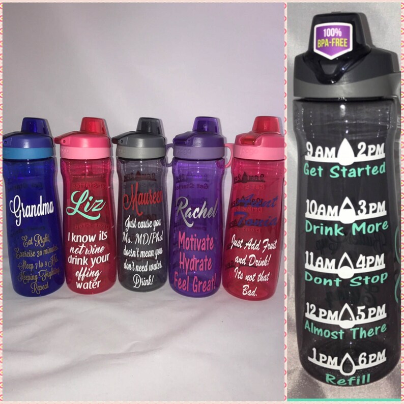 32 oz water bottle. Add your own saying /Personalized Water Bottles with water tracker. Track your water intake Bild 1