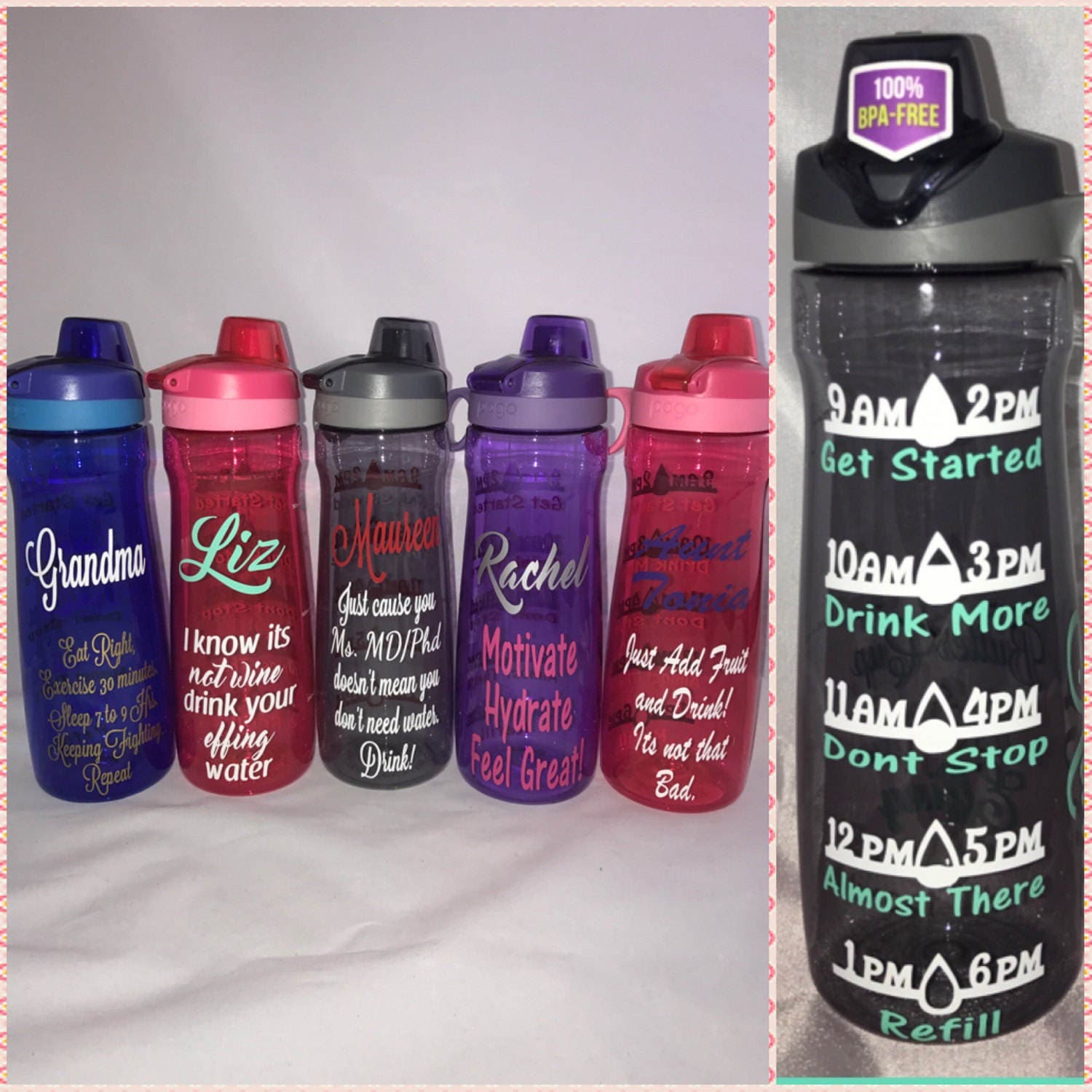 Kitchen & Dining Drinkware 32oz Water Bottle with Flip Lip Laser ...