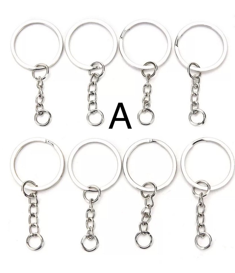 Download 20 pack. Key ring with chain and jump ring, keyring, keychain, 3 styles