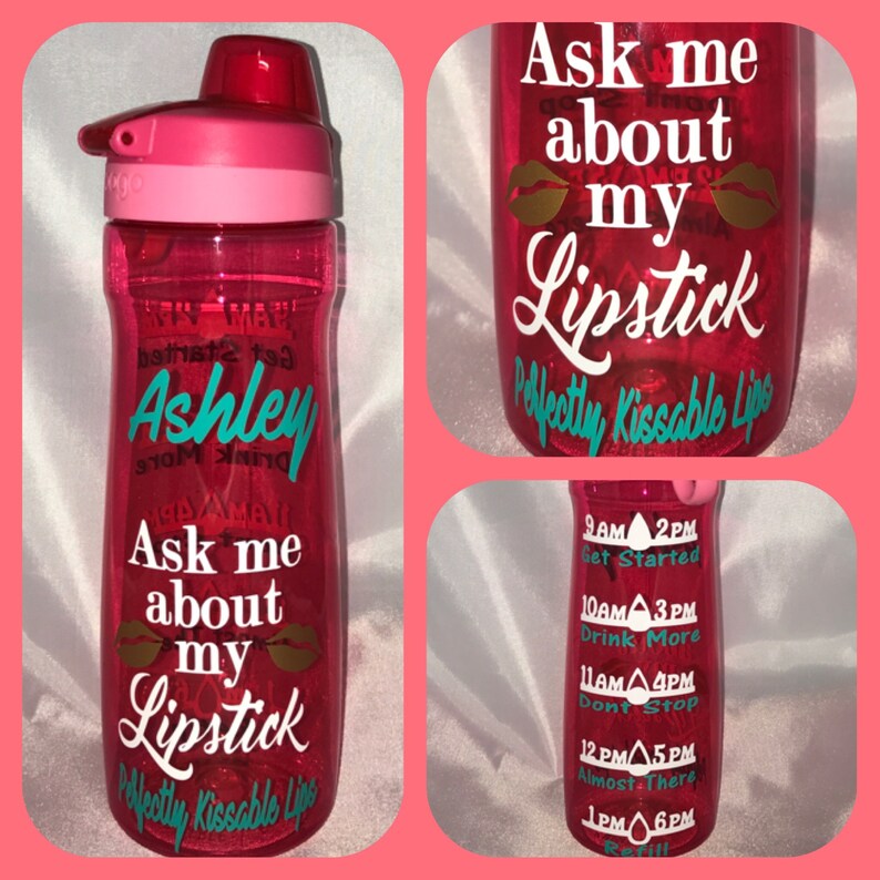 32 oz water bottle. Add your own saying /Personalized Water Bottles with water tracker. Track your water intake image 9